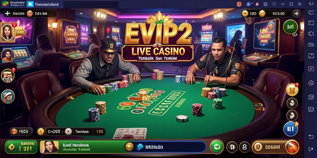Tampilan menarik dari gameplay Live Casino di EVIP2.