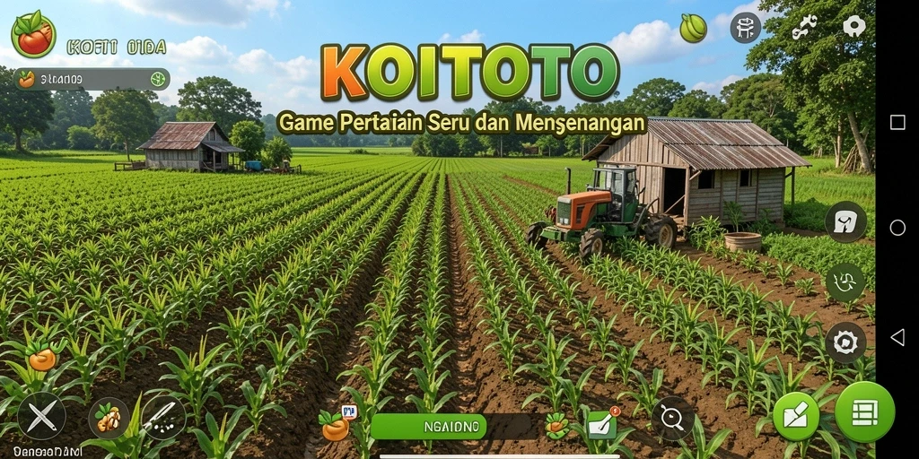 Tampilan menarik dari gameplay KOITOTO yang menampilkan aktivitas pertanian.