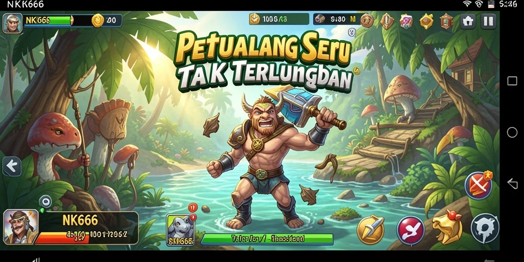 Tangkapan layar menunjukkan gameplay petualangan NK666 yang mendebarkan.