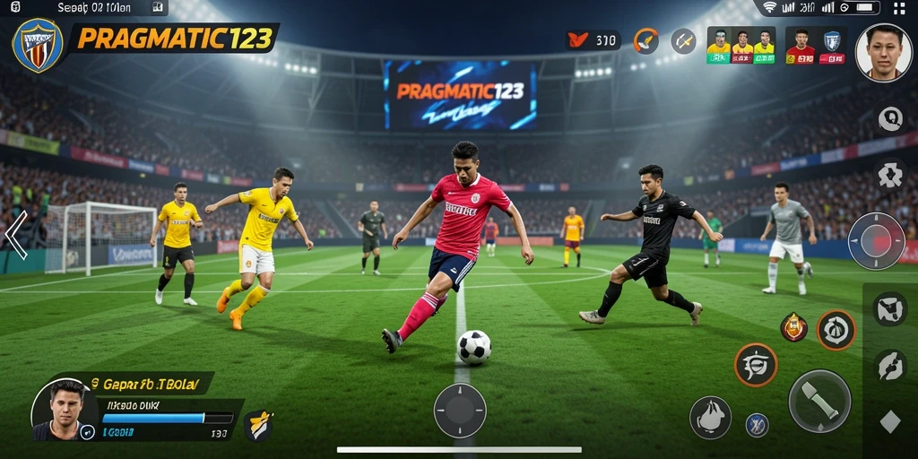 Tangkapan layar gameplay PRAGMATIC123 dengan aksi sepak bola yang seru.