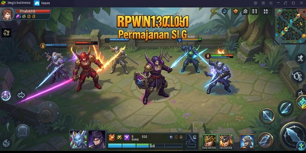 Screenshot gameplay RPWIN1 yang menegangkan dengan aksi strategi SLG.